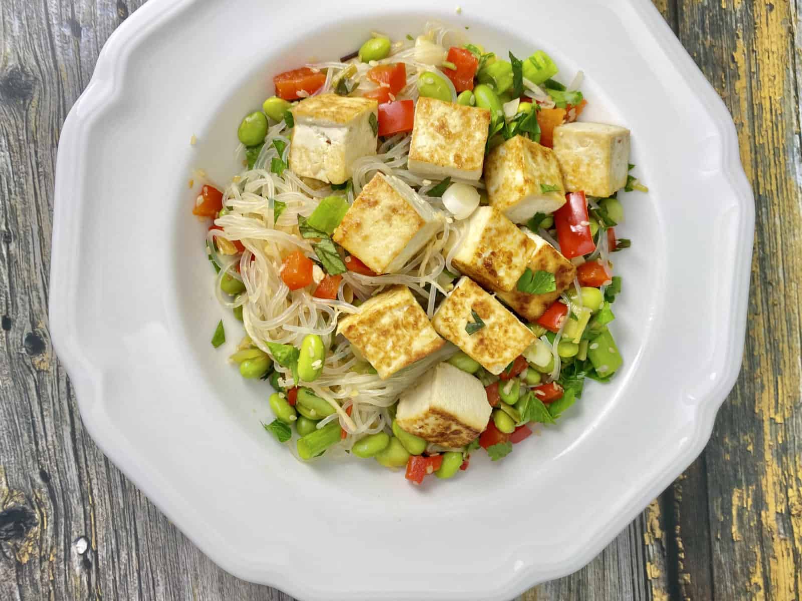 Tofu and Edamame Noodles - The Cardiac Cuisine